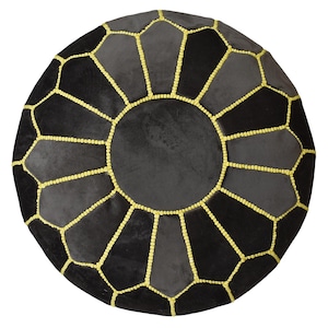 Velvet Pouf Round - Floor Cushion Velvet Ottoman Scandinavian Pouffe Modern Handmade Cushion