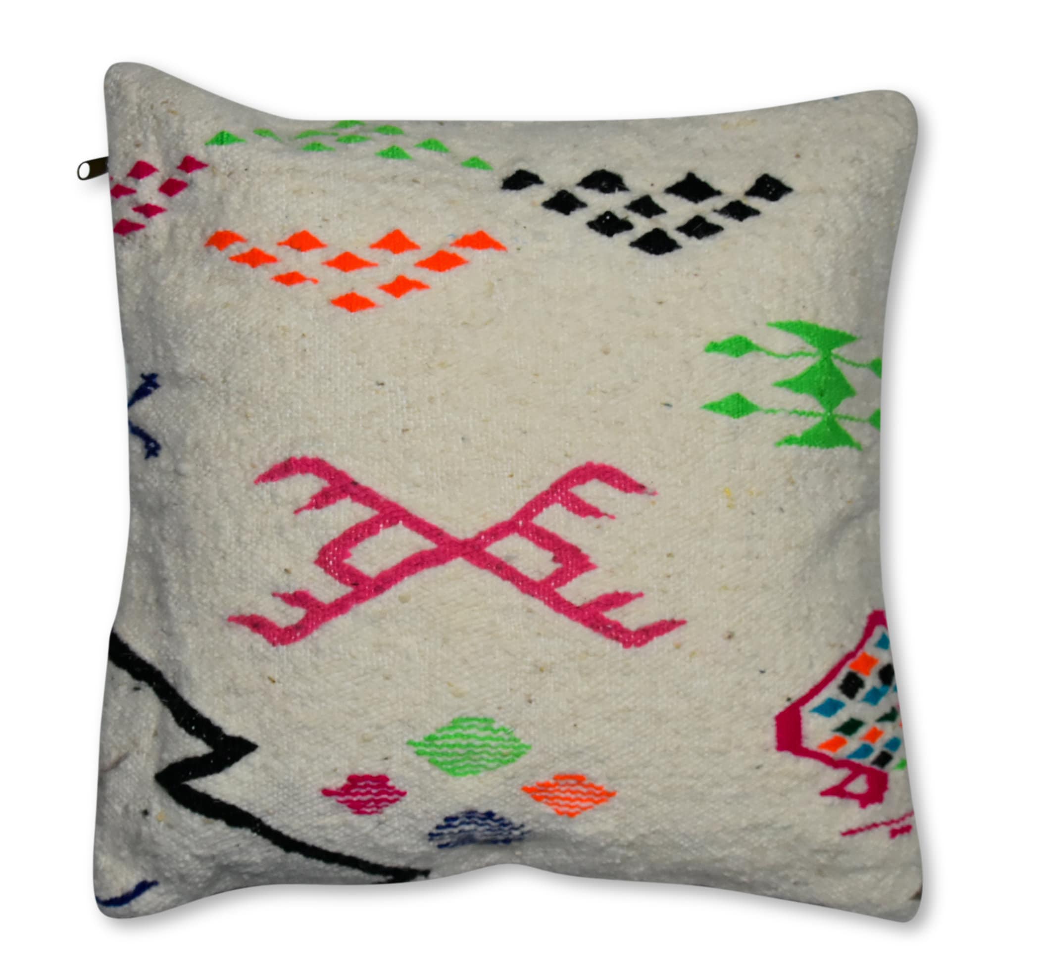 Azilal cushion cover square - Handmade - Moroccan Berber Pillows - 100% Wool and Cotton - 40x40 cm P149