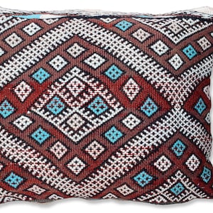 Moroccan Pillow - Cushion Cover - Handmade - 100% Wool and Cotton - 50x40 cm P392