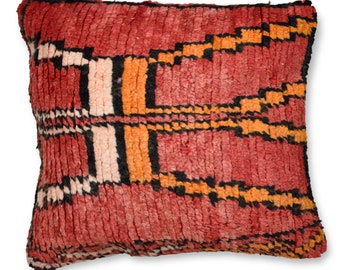 Berber Moroccan Cushion Cover - Handmade Throw Pillow Boho - 100% Wool and Cotton - 50x50 cm P471
