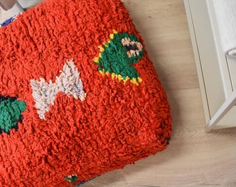 ハンドメイドモロッコフロアクッション - ウールとコットン100