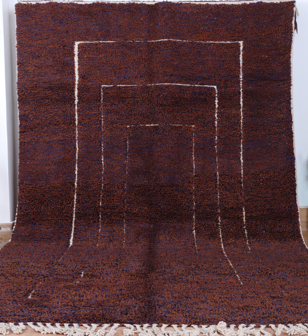 Original Berber Brown Rug - Handwoven 100% Bio Wool - 3x2 M - Moroccan ...