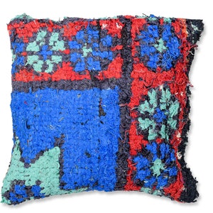 Moroccan Pillow - Cushion Cover - Handmade - 100% Wool and Cotton - 40x40 cm P391