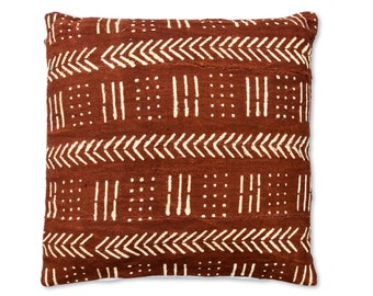 Mudcloth Cushion Cover Square - Handmade - 100% Wool and Cotton - 45x45 cm - African Style