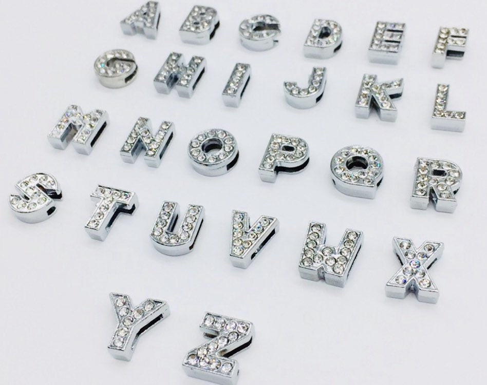 Big Letter Beads - 10mm Large Round White Alphabet Acrylic or Resin Beads -  170 pc set