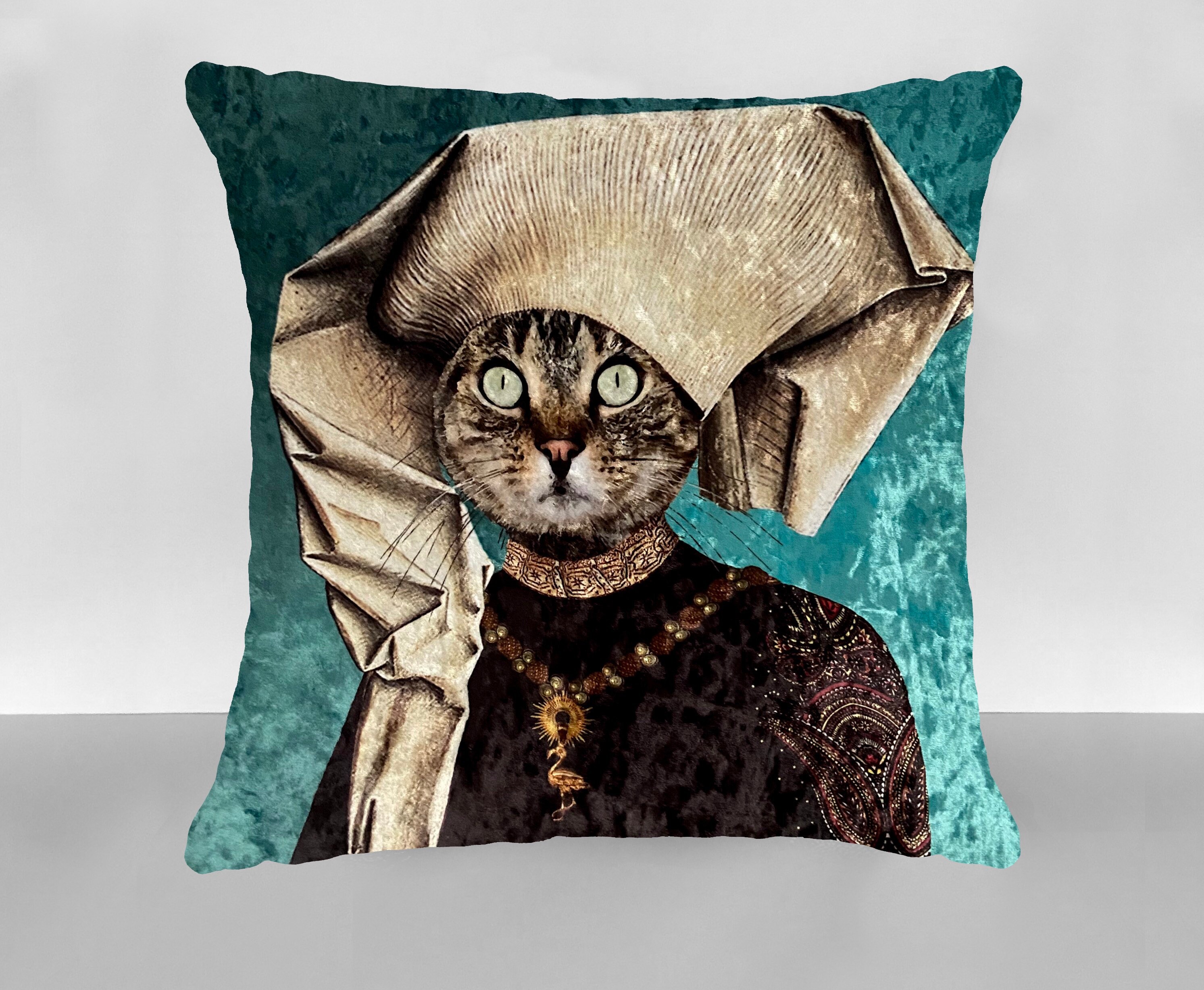 Cat velvet handmade cushion Etsy