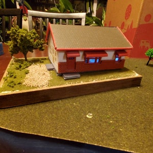 HO scale BTK house  mini diorama with lighting