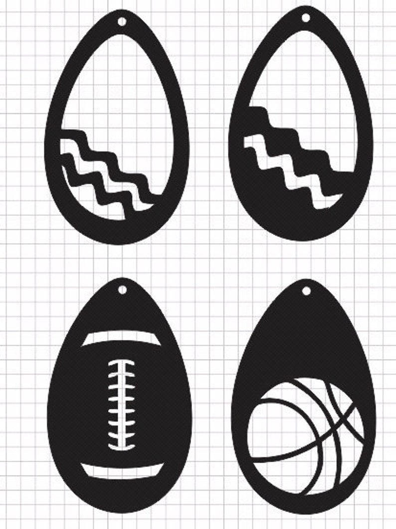 Swimming Wood Basketball Four Sports Earrings Svg Necklaces Svg Cutting Files Silhouette Svg Baseball Childrens Earrings Football Clip Art Art Collectibles Safarni Org