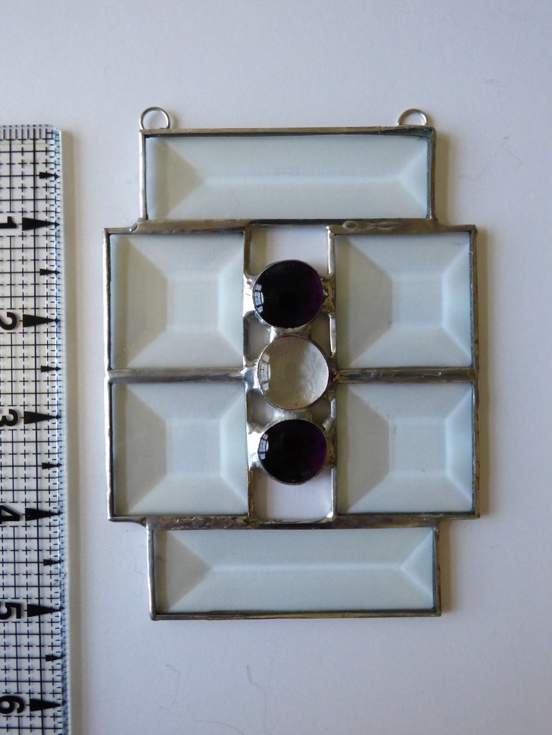 Beveled Glass Sun Catcher with Light Purple Glass Nuggets