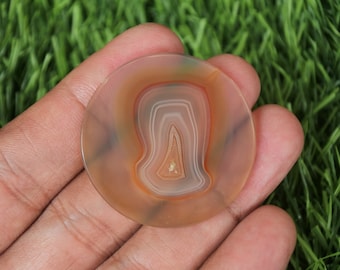 Sumatra Agate Slice: Banded Agate Stone (39mm)