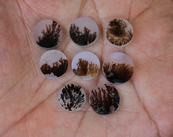 Dendritic Agate Stone Lot: Jewelry Making Supplies (7pcs)