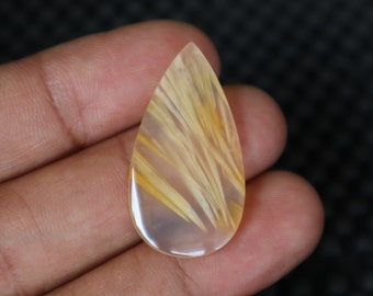 Stick Agate Stone: Teardrop Gemstone (33.5x17.5mm)
