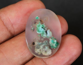 Veelkleurige chrysocolla met inheems koper in chalcedoon
