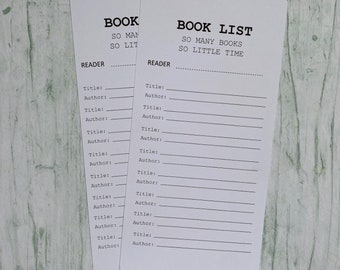 Book List Bookmark - Downloadable