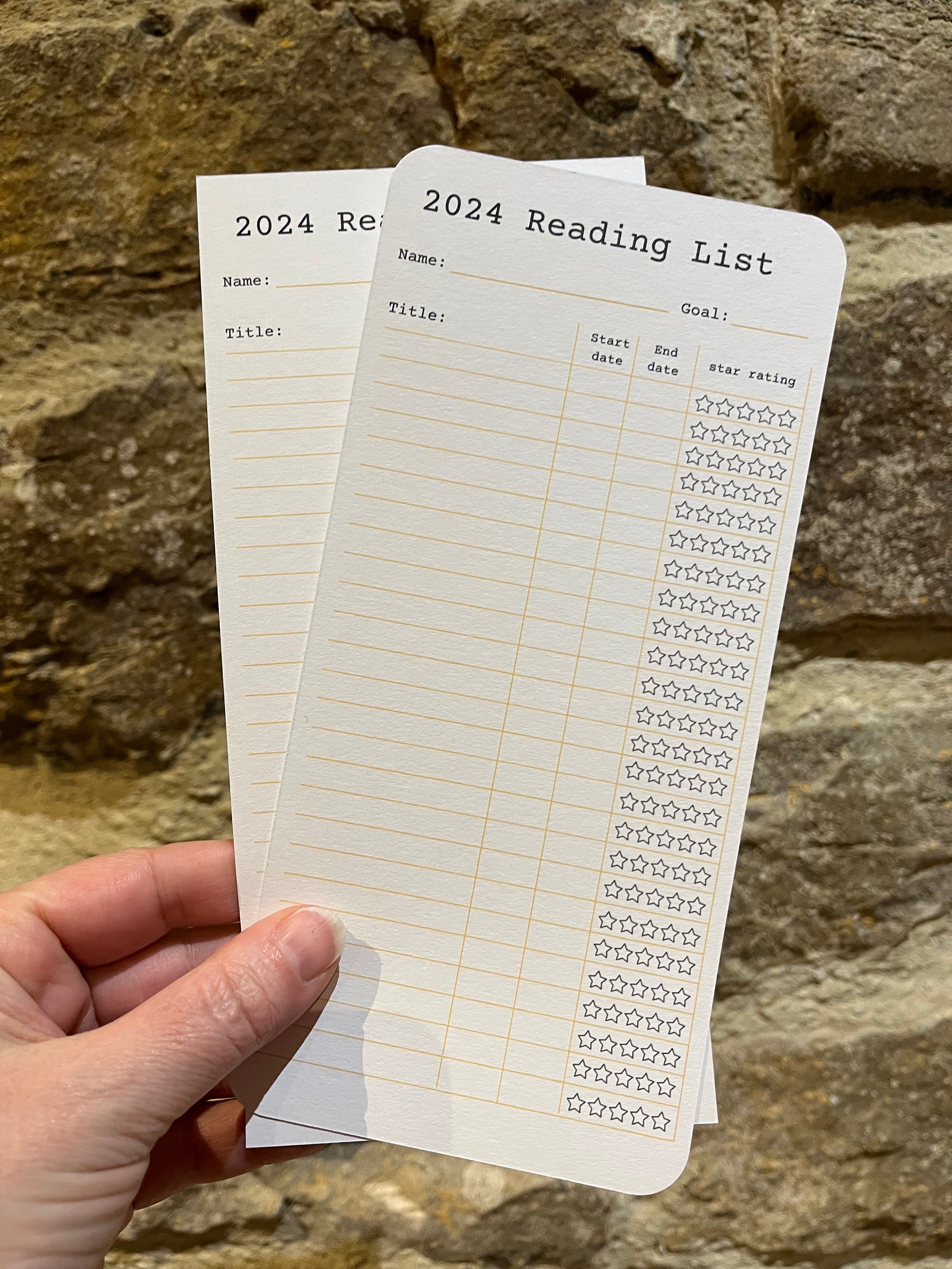 Printable 2024 Reading list bookmark - Digital download