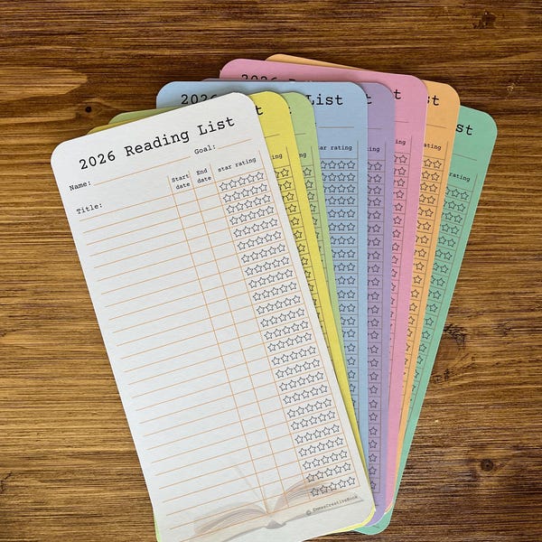 2026 Reading list bookmark