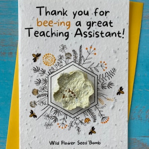 Carte de graines à planter - Merci Assistante pédagogique