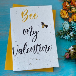 Tarjeta de semillas plantables - Bee my Valentine