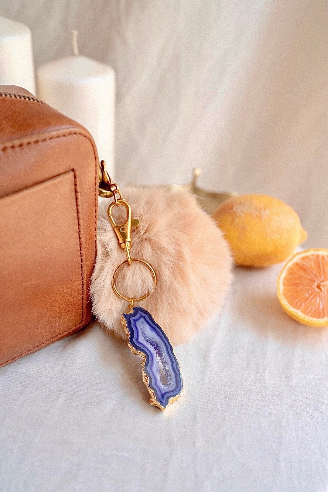 Agate Crystal Keychains Gemstone Stocking Stuffer Gifts - Etsy