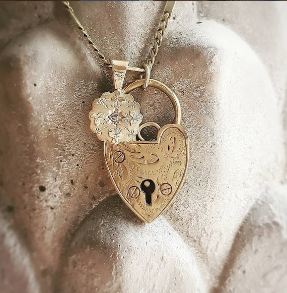 RESERVED! Vintage Heart Padlock 9ct Gold