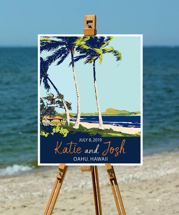 Beach Wedding Sign Palm Tree Wedding Sign Beach House Decor Etsy