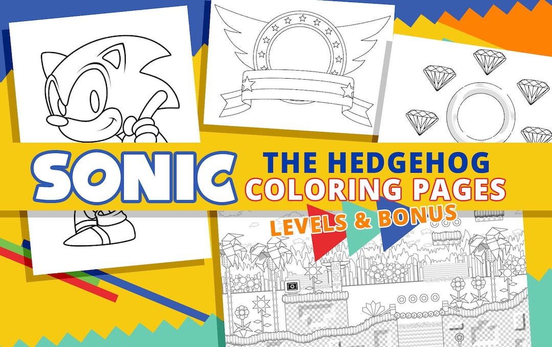 Sonic the Hedgehog Coloring Pages - Etsy