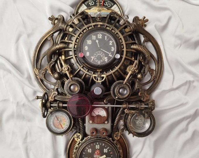 Romantic Remembrances Vintage-Inspired Steampunk Wall Clock for Anniversary