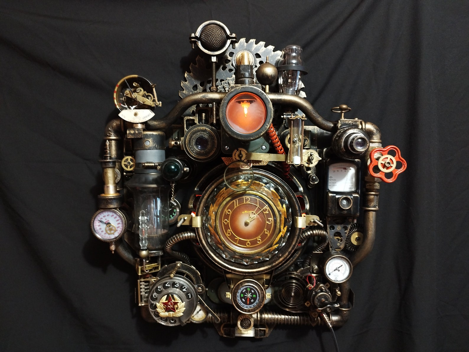 Steampunk Clock on Wall