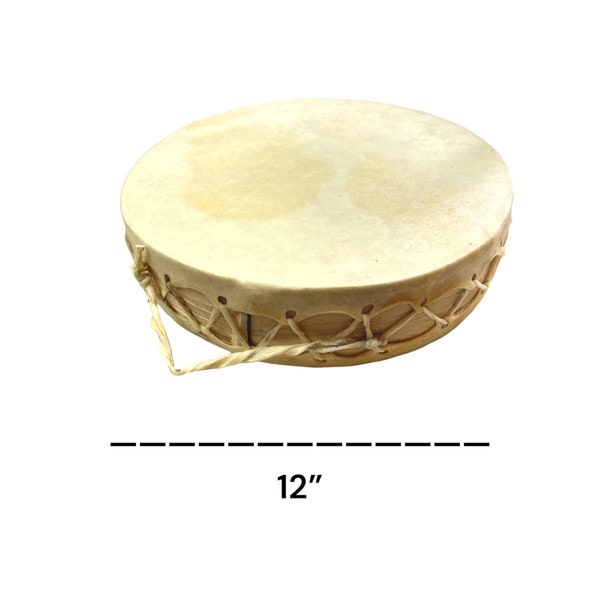 one piece 12" X 3" , REAL RAWHIDE DRUM , wholesale , arts and crafts , drum , includes one drumstick