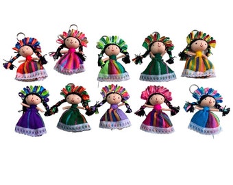 10 piece HANDMADE DOLL KEYCHAIN , Trenza  , muneca , maria doll , keychain , lele doll , muneca doll , wholesale