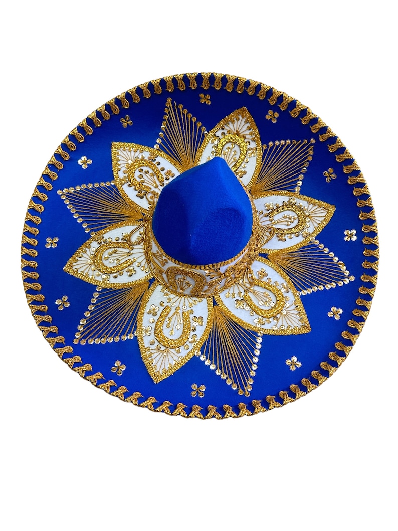 Adult Mexican Charro Hat Velvet Navy Blue/Silver 601778 main image 0