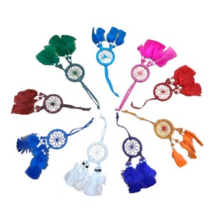 2&quot; DREAMCATCHER WHOLESALE 50 Pc , Hand Made , feathers , beads , Made in MEXICO