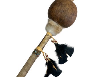 DANCE   GOURD RATTLE , Ceremonial , Santa fe style , southwest , home decor , Natural