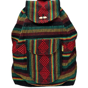 BACKPACK , HIPPIE GEAR , made in mexico , mochila , pinzon backpack , Rasta ,rastafarian