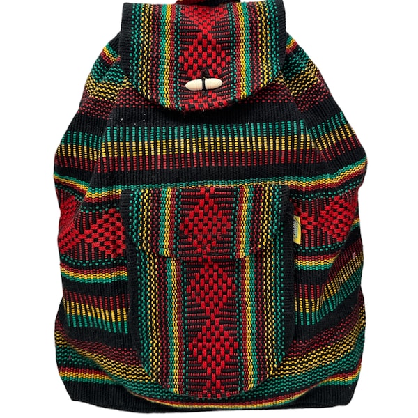 BACKPACK , HIPPIE GEAR , made in mexico , mochila , pinzon backpack , Rasta ,rastafarian