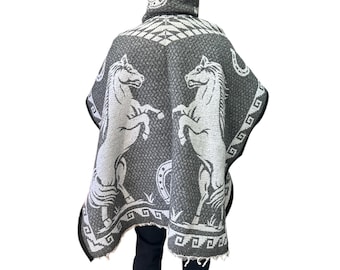 Serape Western Cowboy Cowgirl daim poncho cape thème cheval
