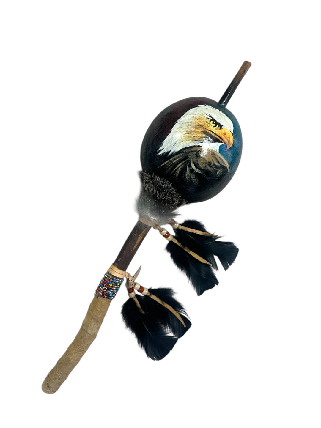 Long Handed Rattle HANDPAINTED GOURD RATTLE , Ceremonial , Santa Fe Style , Southwest ...