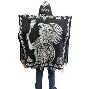 Mexican Poncho, Calendar Azteca, México, Aztec, B&W C