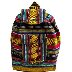 BACKPACK , HIPPIE GEAR , made in Mexico , mochila , Pinzon backpack , yellow mix