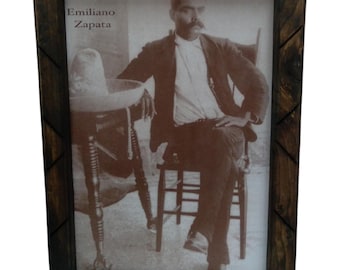 FRAMED PRINT , 1ST Quality print , Wood Frame , Made in Mexico , 13" x 18" , Revolucion Mexicana , Emiliano Zapata