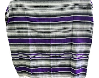 ONE SARAPE XL ,5' X 7', Mexican Blanket, Hot Rod, Seat Covers, Motorcycle , traditional  , Purple