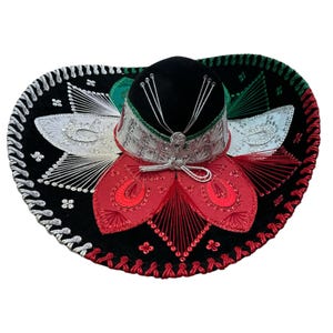 Adult Mexican Charro Hat Velvet Wine/Silver 601774