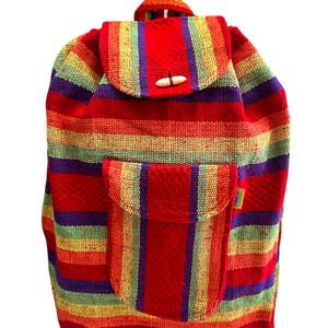 BACKPACK , HIPPIE GEAR , made in Mexico , mochila , Pinzon backpack , rainbow mix