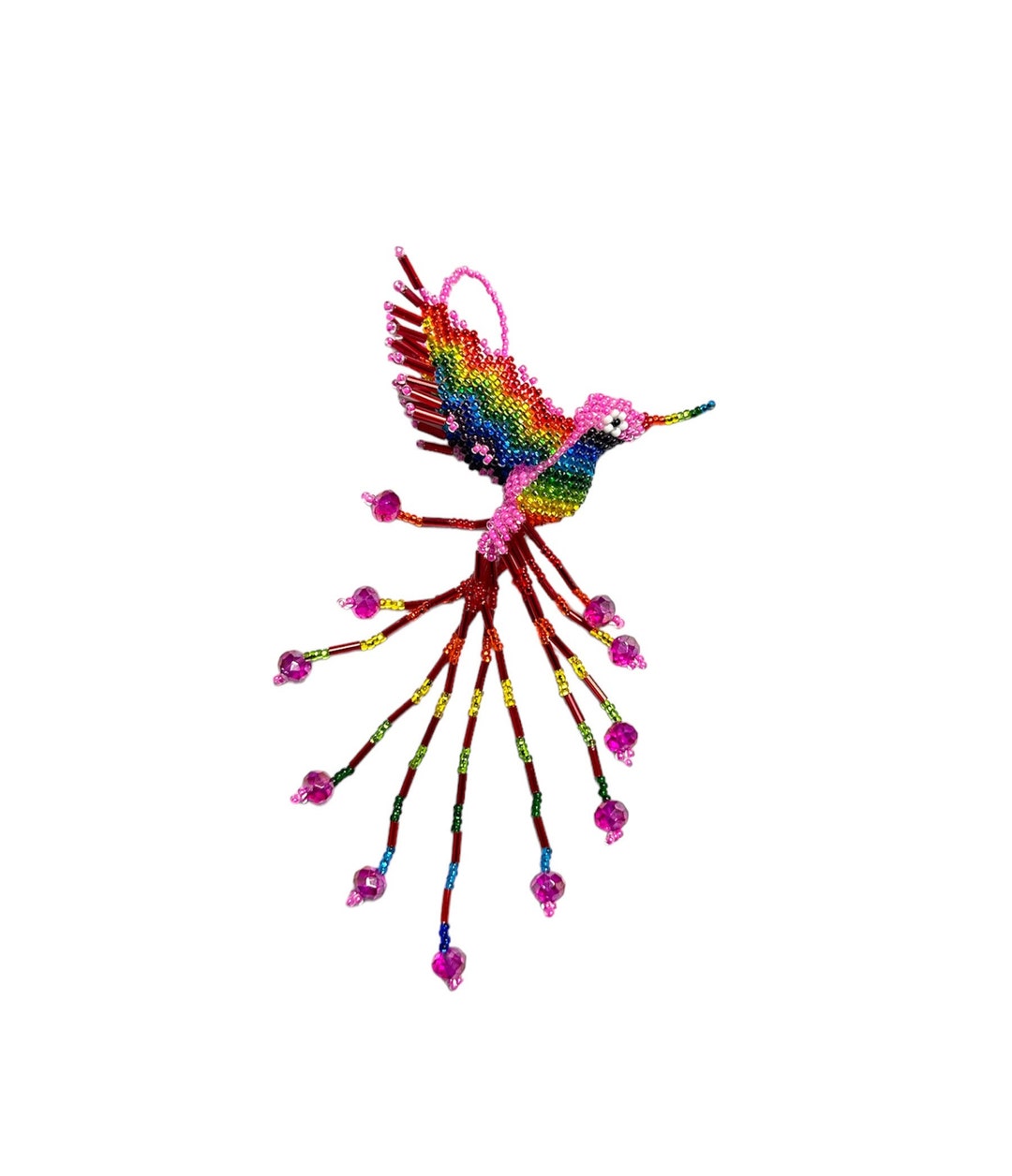 BEADED HUMMINGBIRD , Hand Made in Mexico , 5