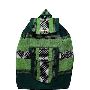 BACKPACK , HIPPIE GEAR , made in Mexico , mochila , Pinzon backpack , Green