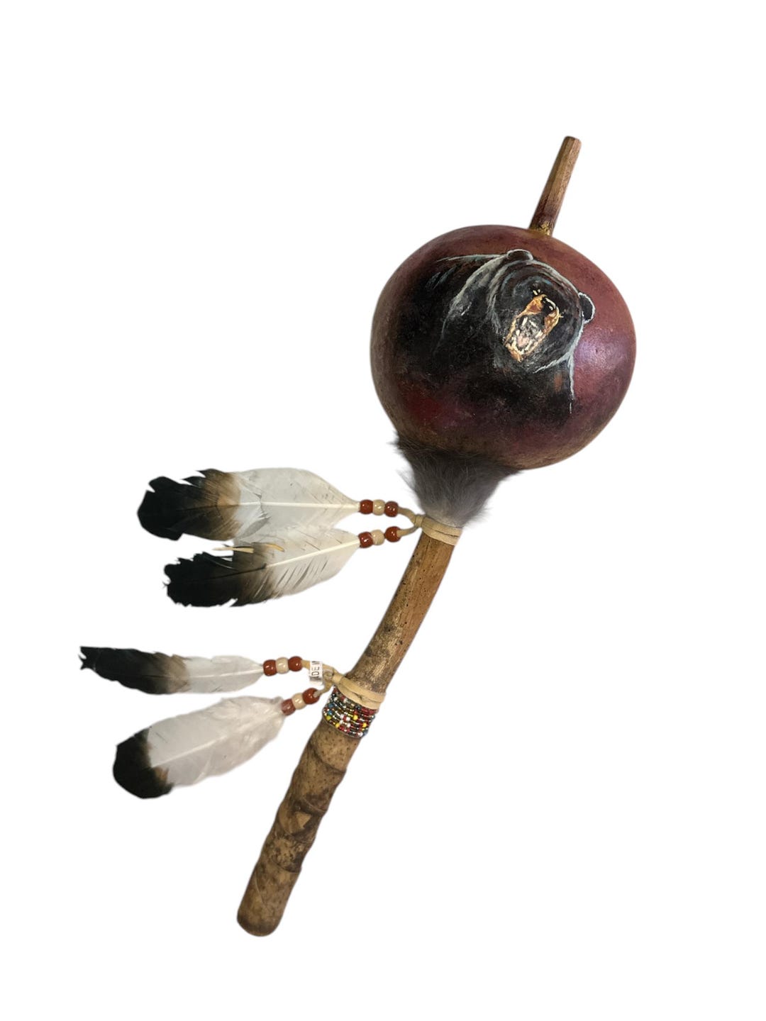 Long Handed Rattle HANDPAINTED GOURD RATTLE , Ceremonial , Santa Fe Style , Southwest ...