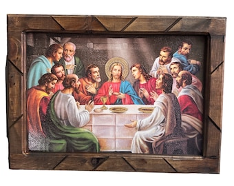 FRAMED PRINT , 1ST Quality print , Wood Frame , Made in Mexico , 13" x 18" , Ultima Cena, Last Supper, DaVinci , new