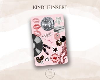 Retro Coquette Red and Pink Kindle Insert: Feminine Y2k Aesthetic, 4 Sizes (Digital Download)