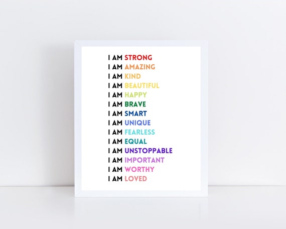 Positive Daily Affirmations For Kids Montessori Positive Etsy