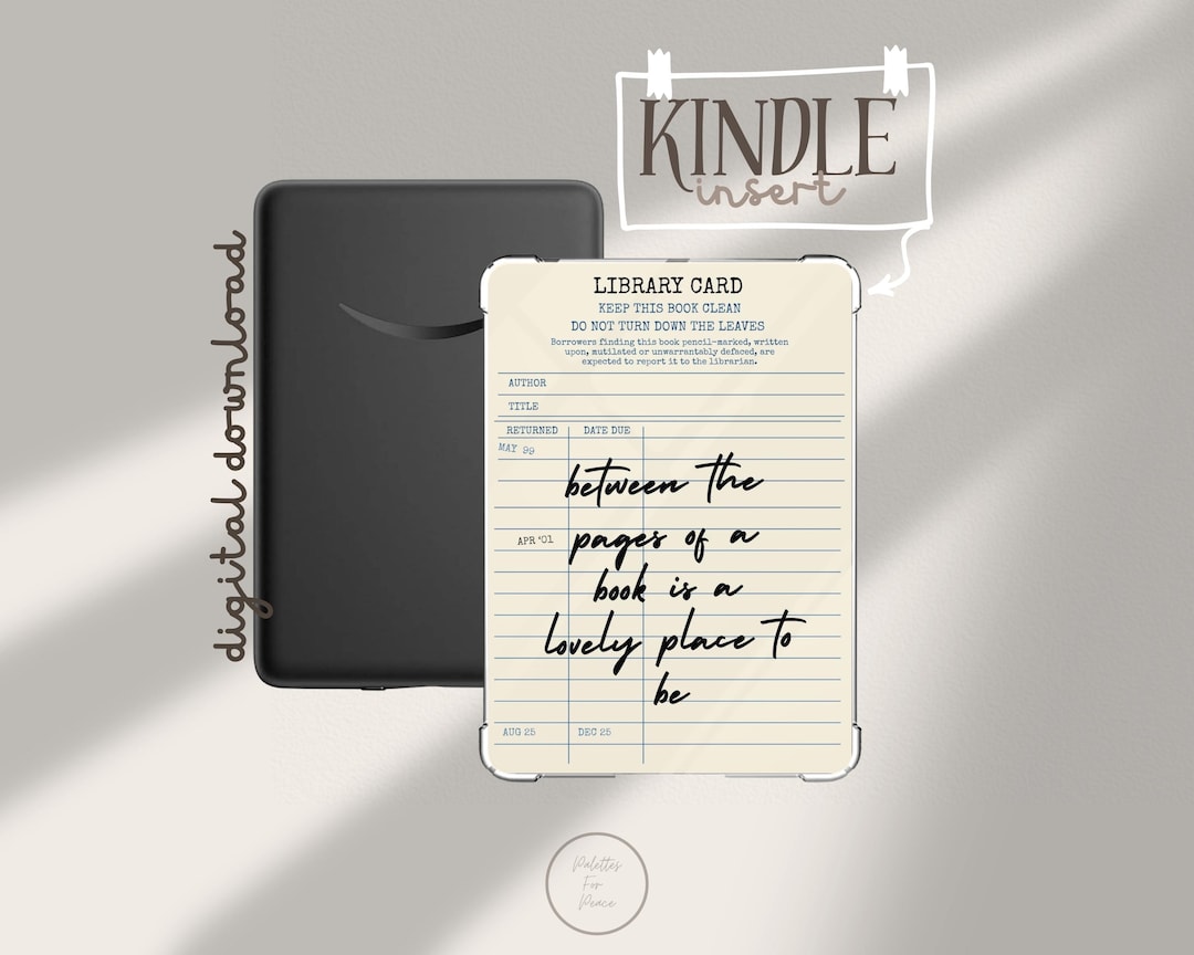 Vintage Library Card Kindle Insert: Book Lover Printable (digital ...